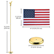 DIY Set(2) 8ft Indoor Flag Poles with Stand (Ball Eagle Optional)