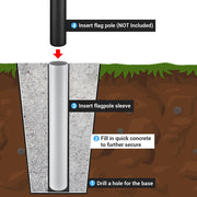 DIY Flagpole Sleeve for 20', 25', 30' Telescoping Poles