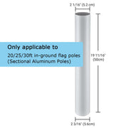 DIY Flagpole Sleeve for 20', 25', 30' Sectional Aluminum Poles
