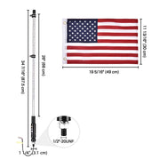 DIY 3ft Whip Lights Set(2) RGB LED Flagpole Remote