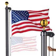 DIY 13Gauge Residential Flagpoles with Solar Light Luxury Eagle (20/25/30FT)