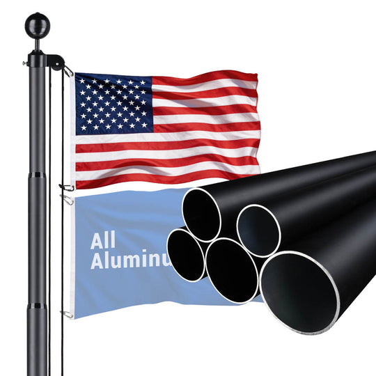 DIY 30ft 10-Gauge All-Aluminum Flag Pole for House, Resort