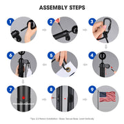 DIY 30ft 10-Gauge All-Aluminum Flag Pole for House, Resort