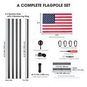 DIY 30ft 10-Gauge All-Aluminum Flag Pole for House, Resort