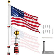 DIY 20 ft Aluminum Telescoping Flag Pole Kit with Tailgating