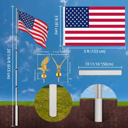 DIY 20 ft Aluminum Telescoping Flagpole Kit Luxury Eagle