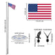 DIY Telescoping Flag Pole with Solar Light Luxury Eagle (20/25/30FT)