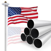 DIY Aluminum Flag Pole with Solar Light 13 Gauge (20/25/30FT Options)