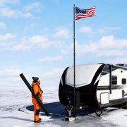 DIY Aluminum Telescoping Flagpole Kit with US Flag(20/25/30FT Options)