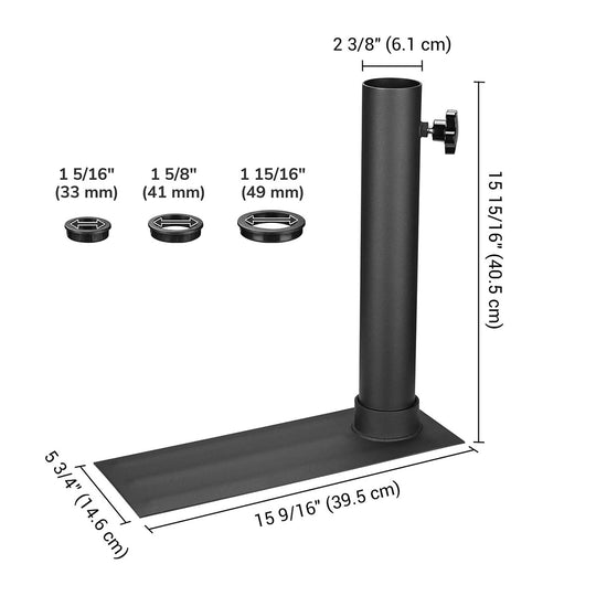 DIY Metal Tailgating Tire Mount Flagpole Base 16"x6" Fits 2-3/8" Pole