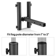 DIY Hitch Dual Flag Pole Mount for 1 9/16" Receivers & 1"-2" Poles