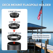 DIY Vertical Mount for Flagpole to Dock Holds 1" to 2 3/8" Pole/Pipe
