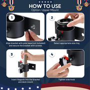 DIY Vertical Mount for Flagpole to Dock Holds 1" to 2 3/8" Pole/Pipe