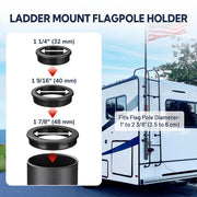 DIY RV Ladder Mounted Flagpole Holder for 1" to 2 3/8" Pole