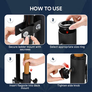 DIY RV Ladder Mounted Flagpole Holder for 1" to 2 3/8" Pole