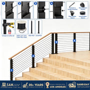 DIY Railing Post - 2x2x36in T304 Stainless Steel Level Post 16-Gauge