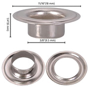 DIY 3/8" #2 Nickel Grommets and Washers Pack 1000