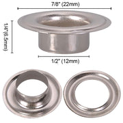 DIY 1/2" #4 Nickel Grommets and Washers Pack 1000