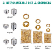 DIY Grommet Mahine w/ #0 #2 #4 Dies 900 Grommets