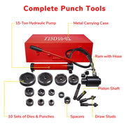 DIY 15-Ton Hydraulic Punch Driver Tool Kit w/ 10 Dies