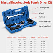 DIY 6-Ton Punch Driver Tool Kit with 6 Electrical Knockout Dies