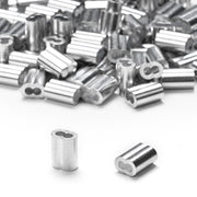 DIY 1/8" Wire Rope Ferrule Aluminum Oval Sleeves 100ct.