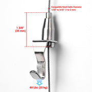 DIY 20ct. Adjustable Wire Rope Gripper with Hook for 1-2mm Cable