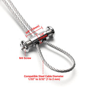 DIY Duplex Wire Rope Clips with M4 Screws 60ct. for 1-2mm