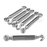 DIY M10 6" Cable Turnbuckles Hook & Eye 304Stainless for 3/16" Rope