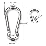 DIY Wire Rope Spring Gate Carabiners 304Stainless Steel