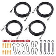DIY 7x7 Wire Rope T304 Stainless Steel (4x)60' (Vinyl Coating 2.5mm)