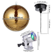 DIY Disco Ball and RGB Light Set Motorized for Retro Club/Bar/KTV