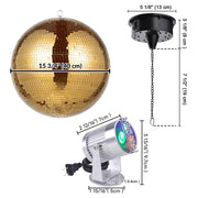 DIY Disco Ball and RGB Light Set Motorized for Retro Club/Bar/KTV
