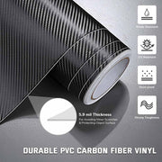 DIY Car Vinyl Wrap 3D Matte Black Carbon Fiber Roll 100ft, 50ft Options