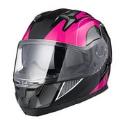 DIY Flip Up Modular Helmet DOT Black Pink