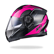 DIY Flip Up Modular Helmet DOT Black Pink