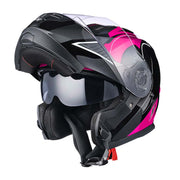 DIY Flip Up Modular Helmet DOT Black Pink