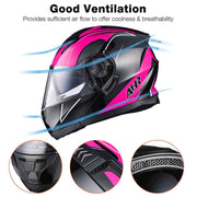 DIY Flip Up Modular Helmet DOT Black Pink