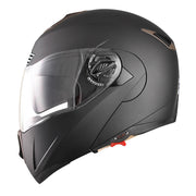 Full Face Dual Visors DOT Flip Up Motor Helmet Matte Black M L XL