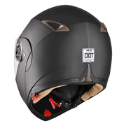 Full Face Dual Visors DOT Flip Up Motor Helmet Matte Black M L XL