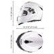 Full Face Dual Visors DOT Flip Up Motor Helmet White M L XL