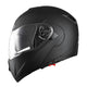 Full Face Dual Visors DOT Flip Up Motor Helmet Matte Black M L XL