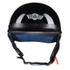 1/2 Open Face Motorcycle Helmet DOT Glossy Black S M L XL Opt