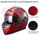 Full Face Dual Visors DOT Motor Helmet Red S M L XL