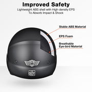 Open Face Visor DOT Motor Helmet Black