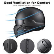 DIY Open Face Visor DOT Motor Helmet Black