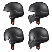 DIY Open Face Visor DOT Motor Helmet Black