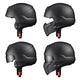 Open Face Visor DOT Motor Helmet Black