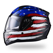 DIY Full Face US Flag Helmet with Dual Visor DOT