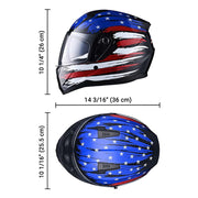 Full Face US Flag Helmet with Dual Visor DOT